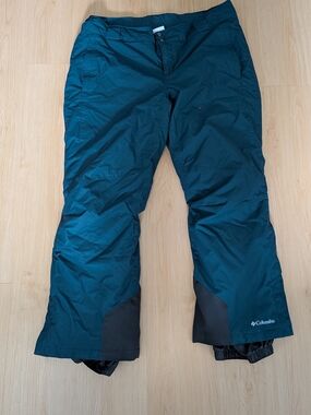 Columbia Bugaboo II Wmn's Insulated Ski Pants XL Dark Teal Omni-Tech Waterproof